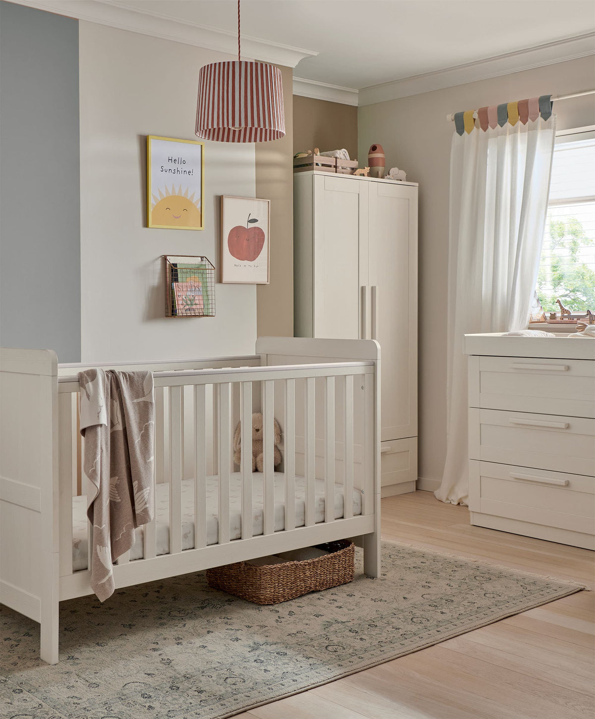 Atlas 3 Piece Cotbed Range with Dresser Changer & Wardrobe - Warm Beige