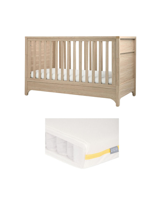 Barton Cotbed With Signature Airflow Pocket Spring Cotbed Mattress Bundle - Oak