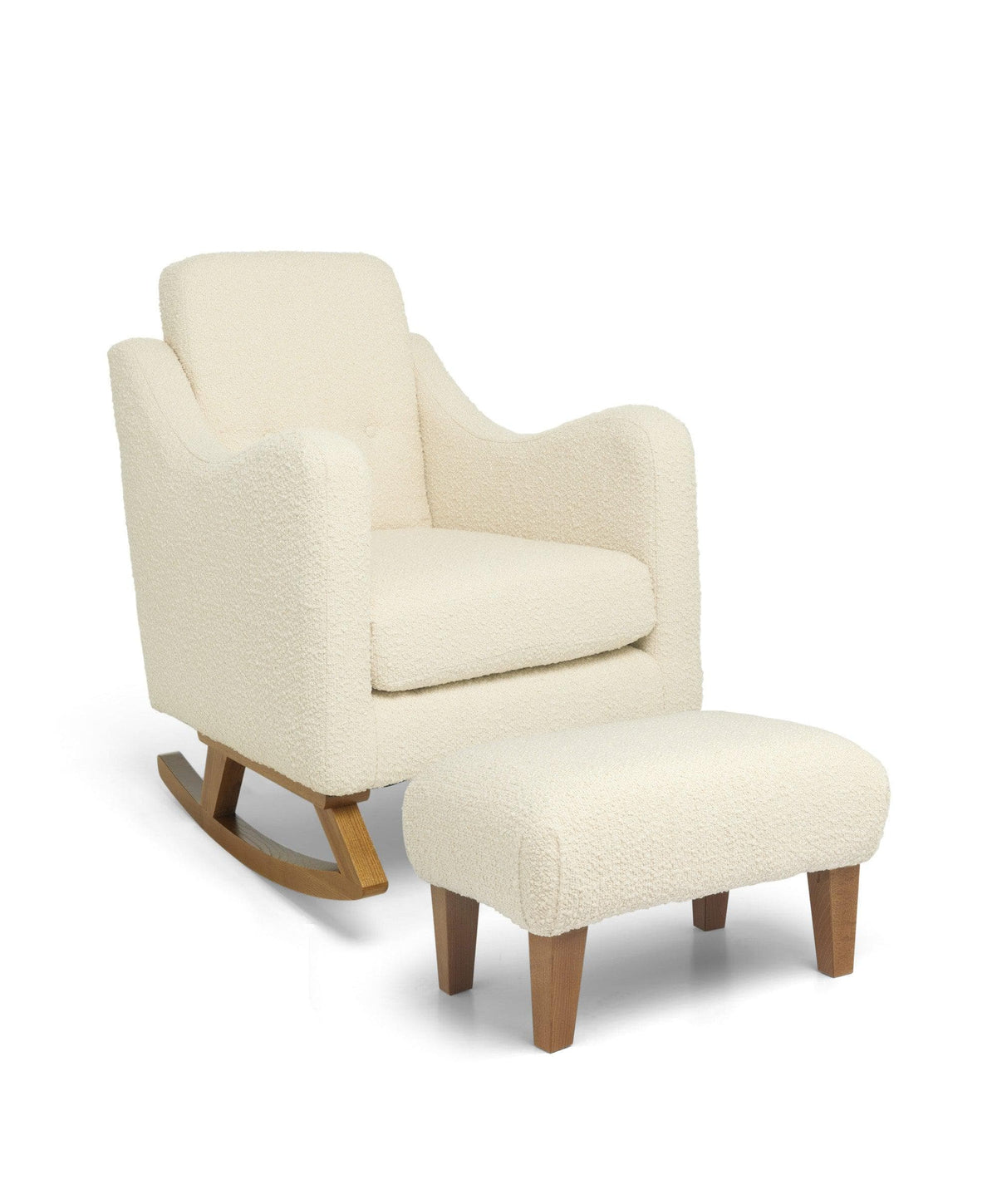Bowdon Nursing Chair & Footstool Set - Oyster Chenille Boucle