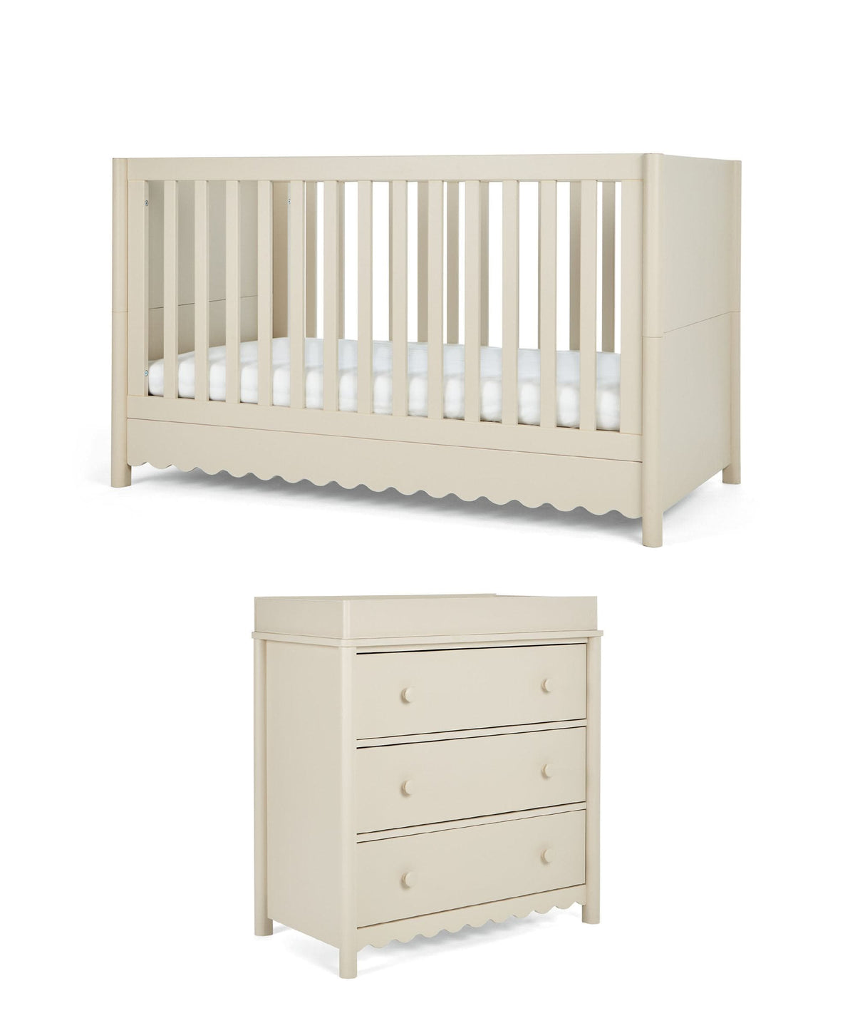 Eryn 2 Piece Cotbed Set with Dresser Changer - Cashmere