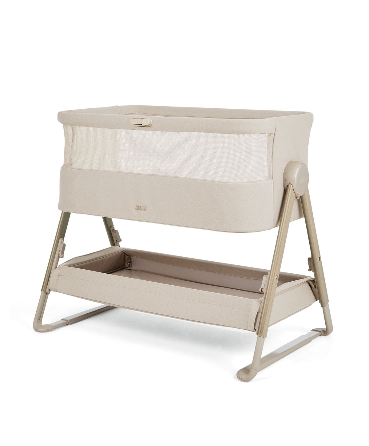 Harwell Nursery Bundle with Lua 2 Bedside Crib (6 Piece) – Sand/White