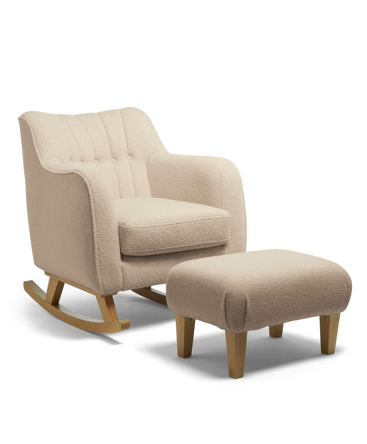 Hilston Nursing Chair & Footsool Set - Oatmeal Boucle