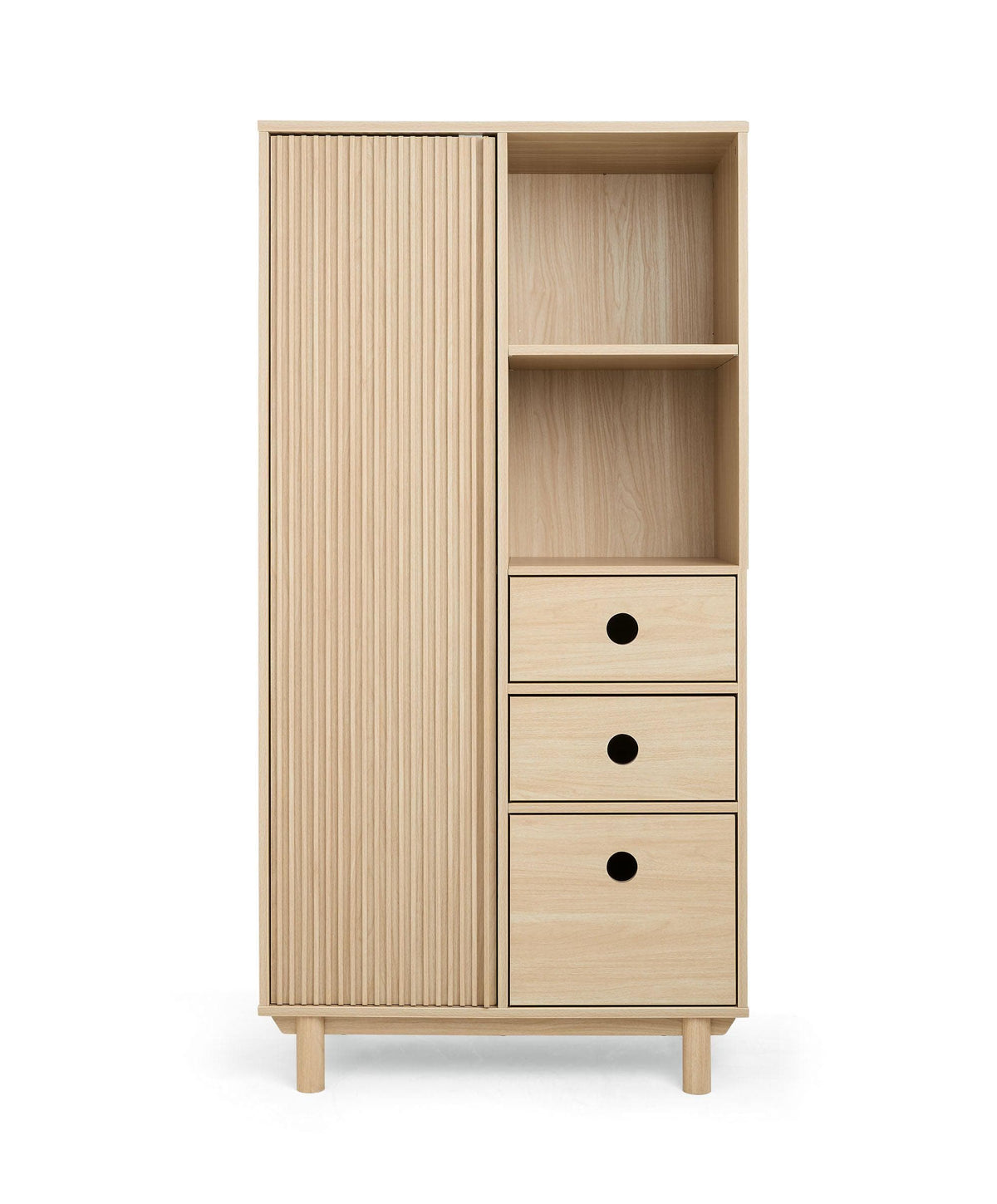 Oska 3 Piece Cotbed Range With Wide Dresser Changer & Wardrobe - Oak
