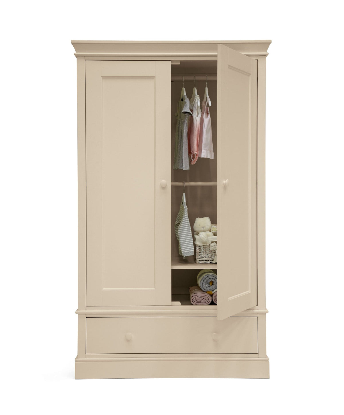 Oxford 3 Piece Cotbed Range with Dresser Changer & Wardrobe - Cashmere