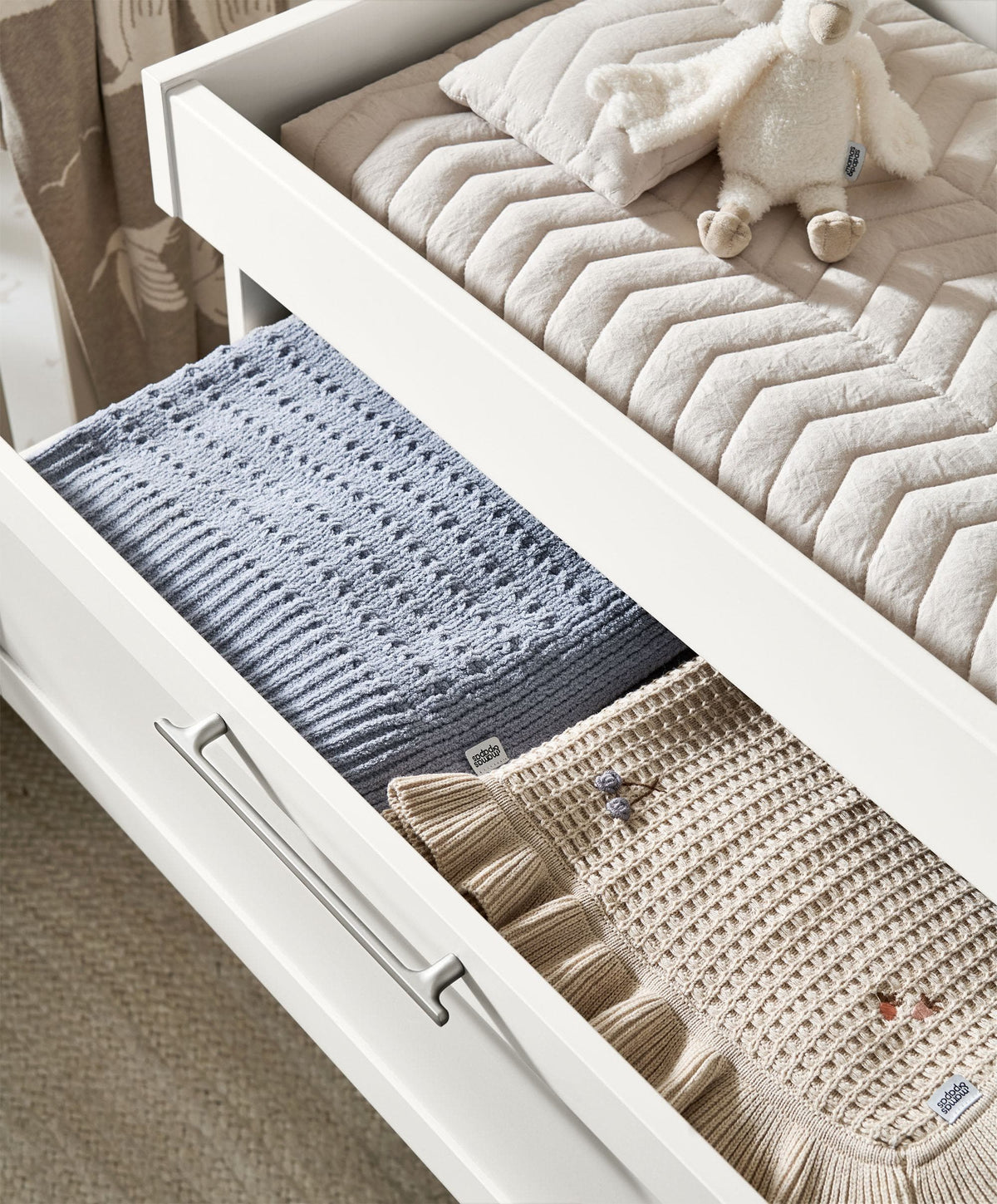 Walton 2 Piece Cotbed Set with Dresser Changer - White