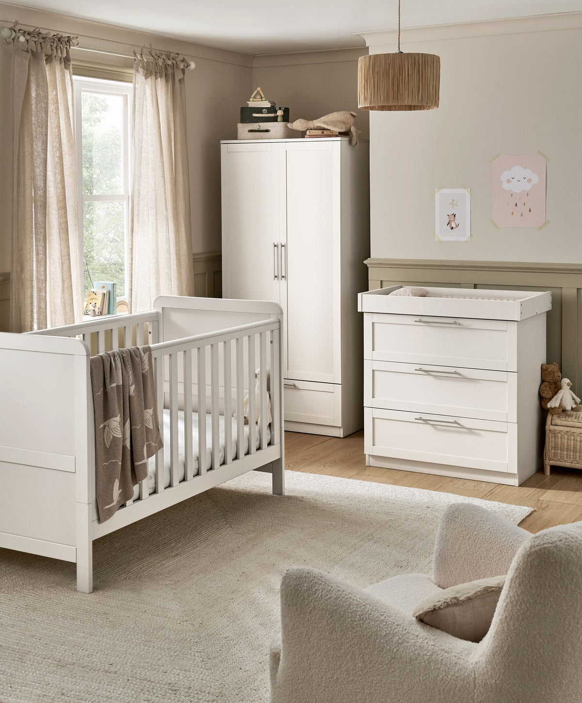 Walton 3 Piece Range with Dresser Changer & Wardrobe - White