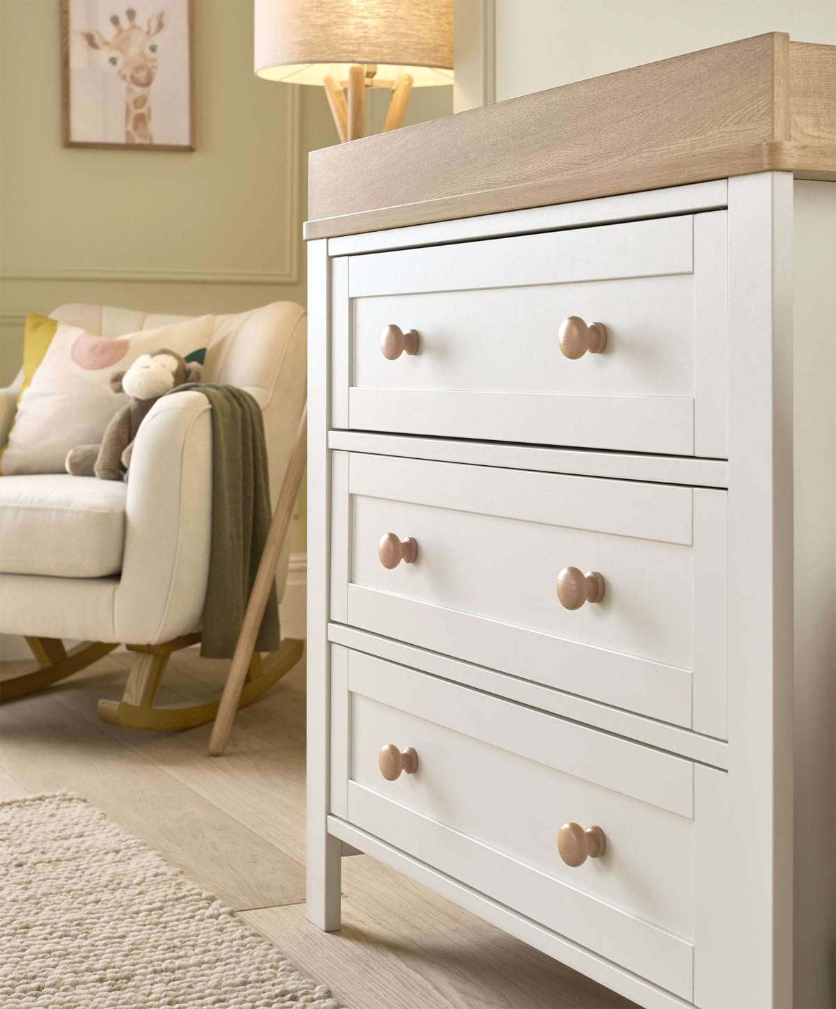 Wedmore 3 Piece Cotbed Range with Dresser Changer & Wardrobe - White/Oak