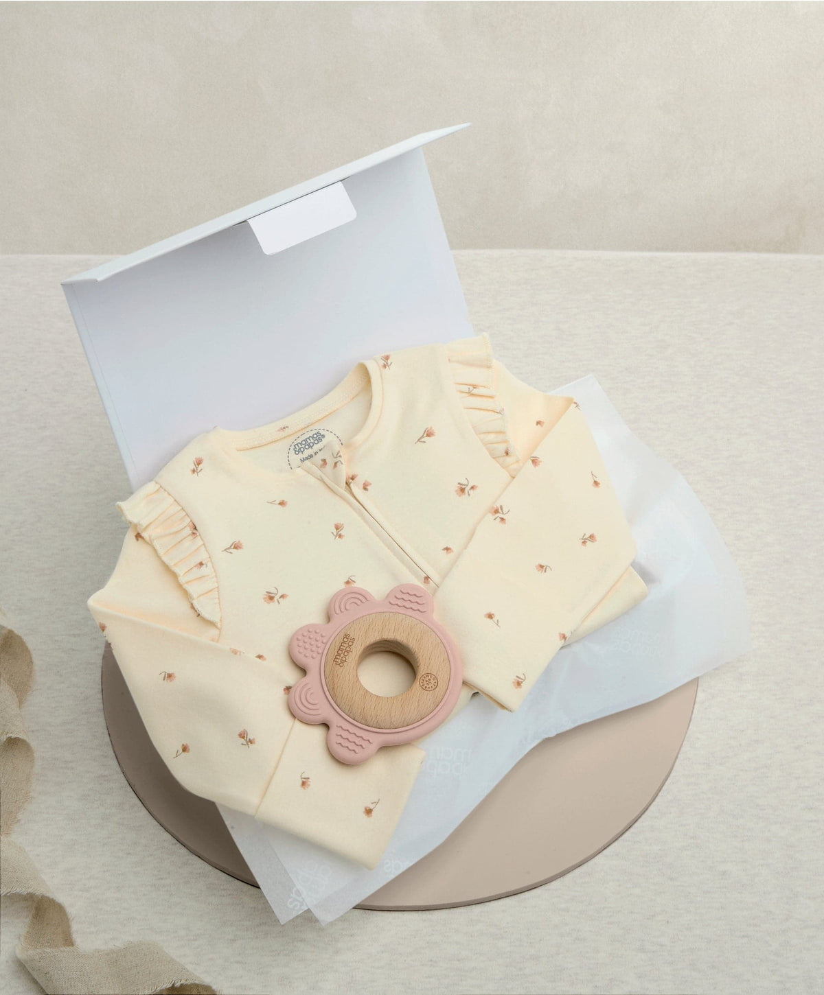Floral Gift Box With Teething Toy - Newborn