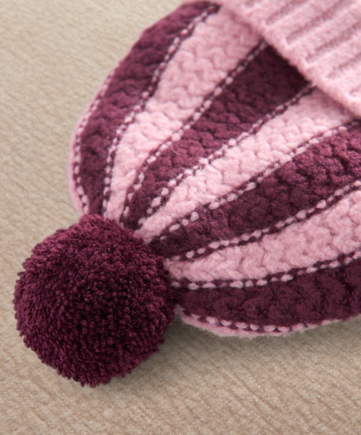 Knitted Pom Pom Hat - Stripe
