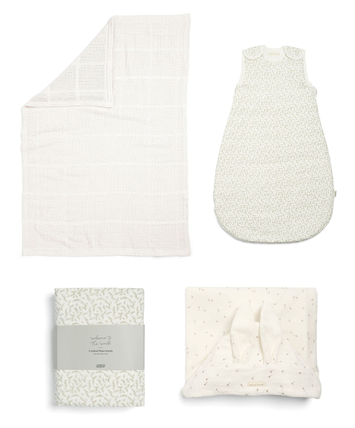 Nursery Bundle With Dreampod Sleep Bag & Hooded Towel (4 Piece) - Seedling