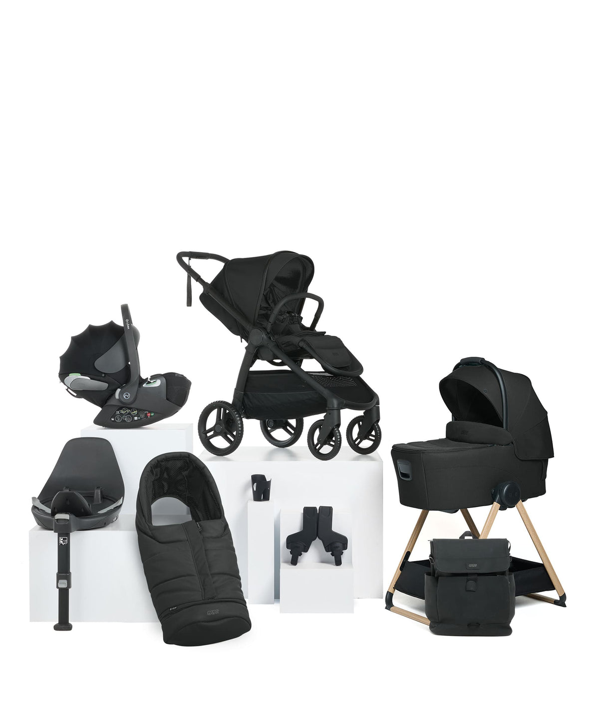 Ocarro 2 Complete Pushchair Bundle with Cybex Cloud T i-Size + Baby Car Seat & Base (9 Pieces) - Eclipse