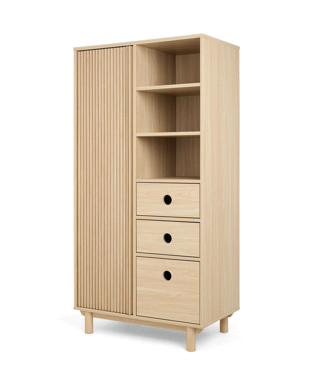 Oska Nursery Bundle With Lua Bedside Crib (6 Pieces) - Oak