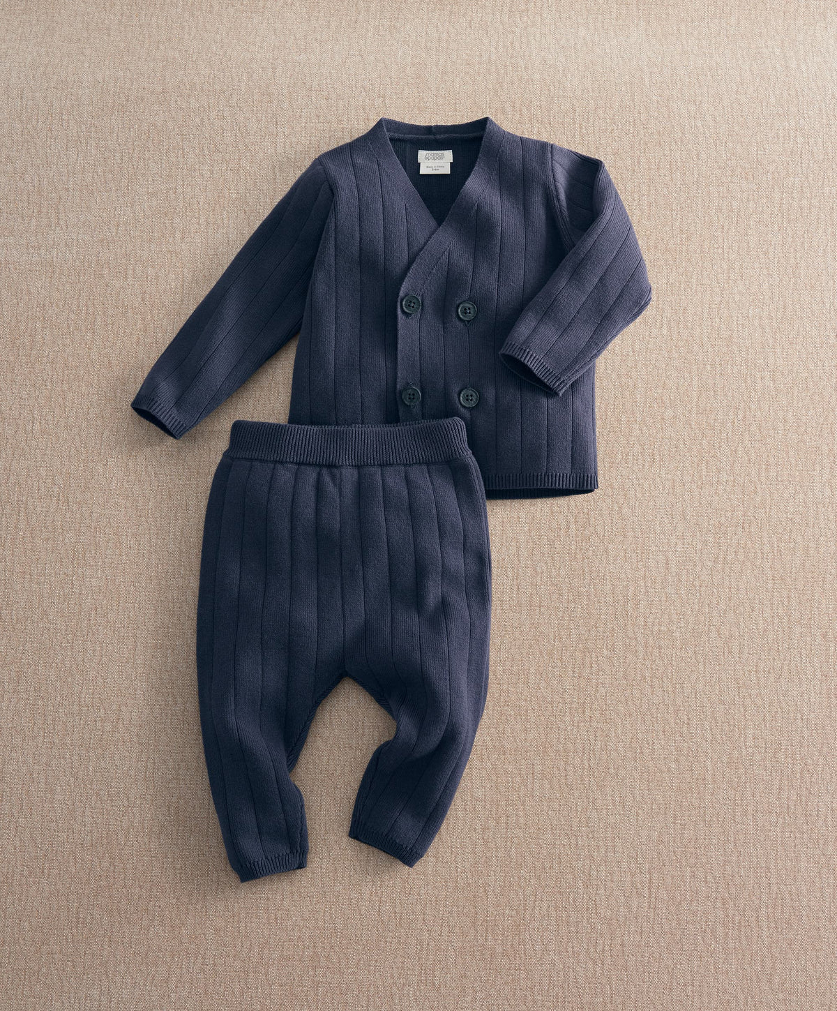 Cable Knit Wrap Cardigan & Trouser Set