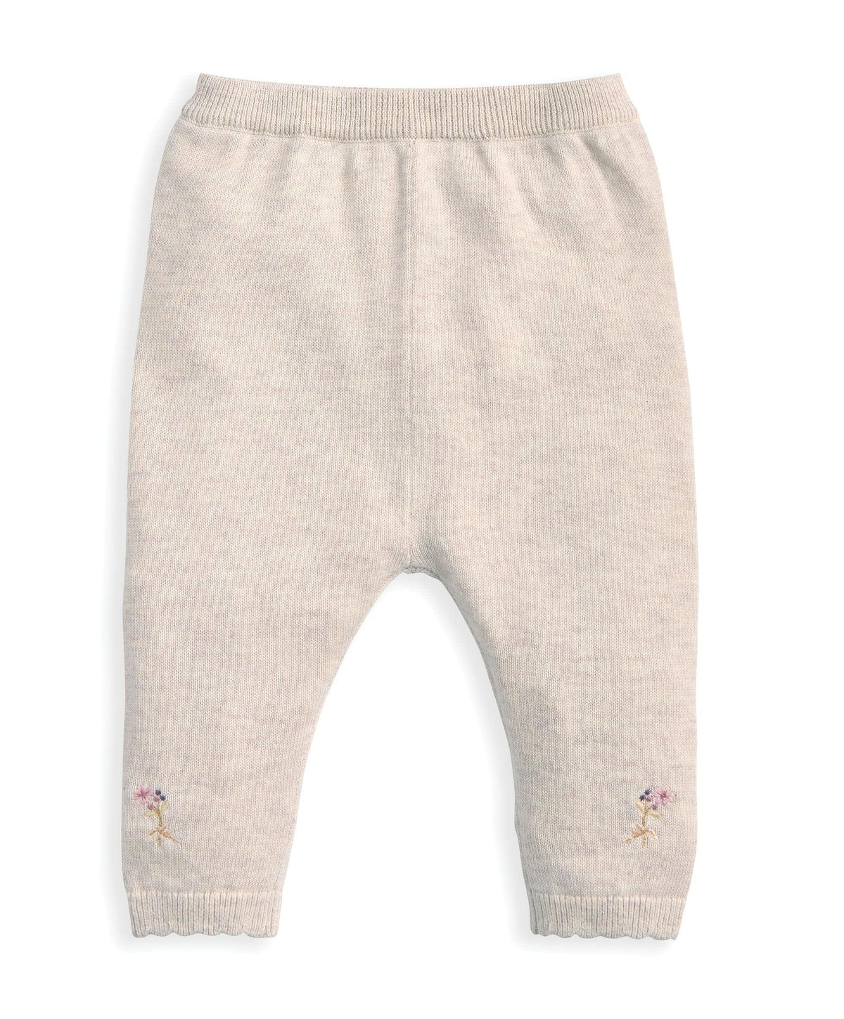 Embroidered Cardigan and Leggings Set with Scallop Detail (2 Pieces)