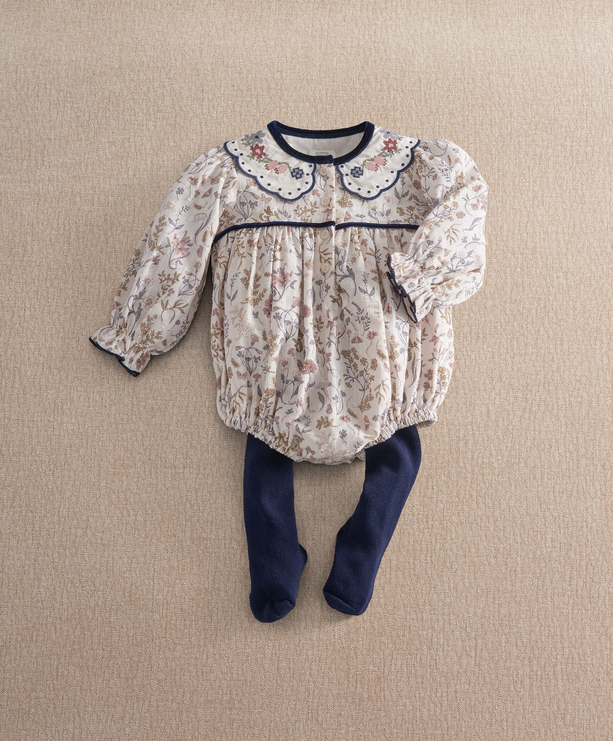 Floral Romper & Tights