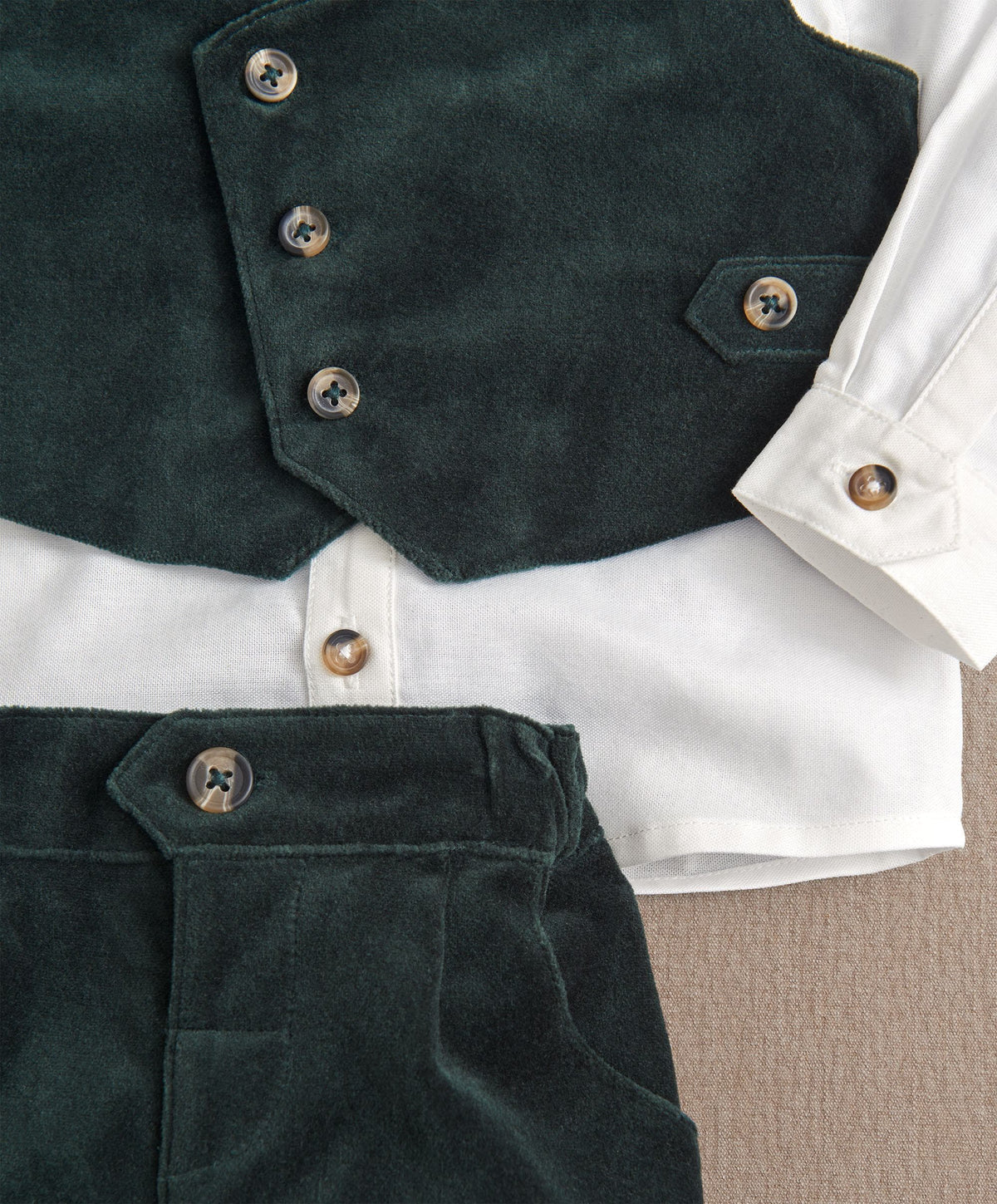 Green Velvet Suit ( Pack of 4)