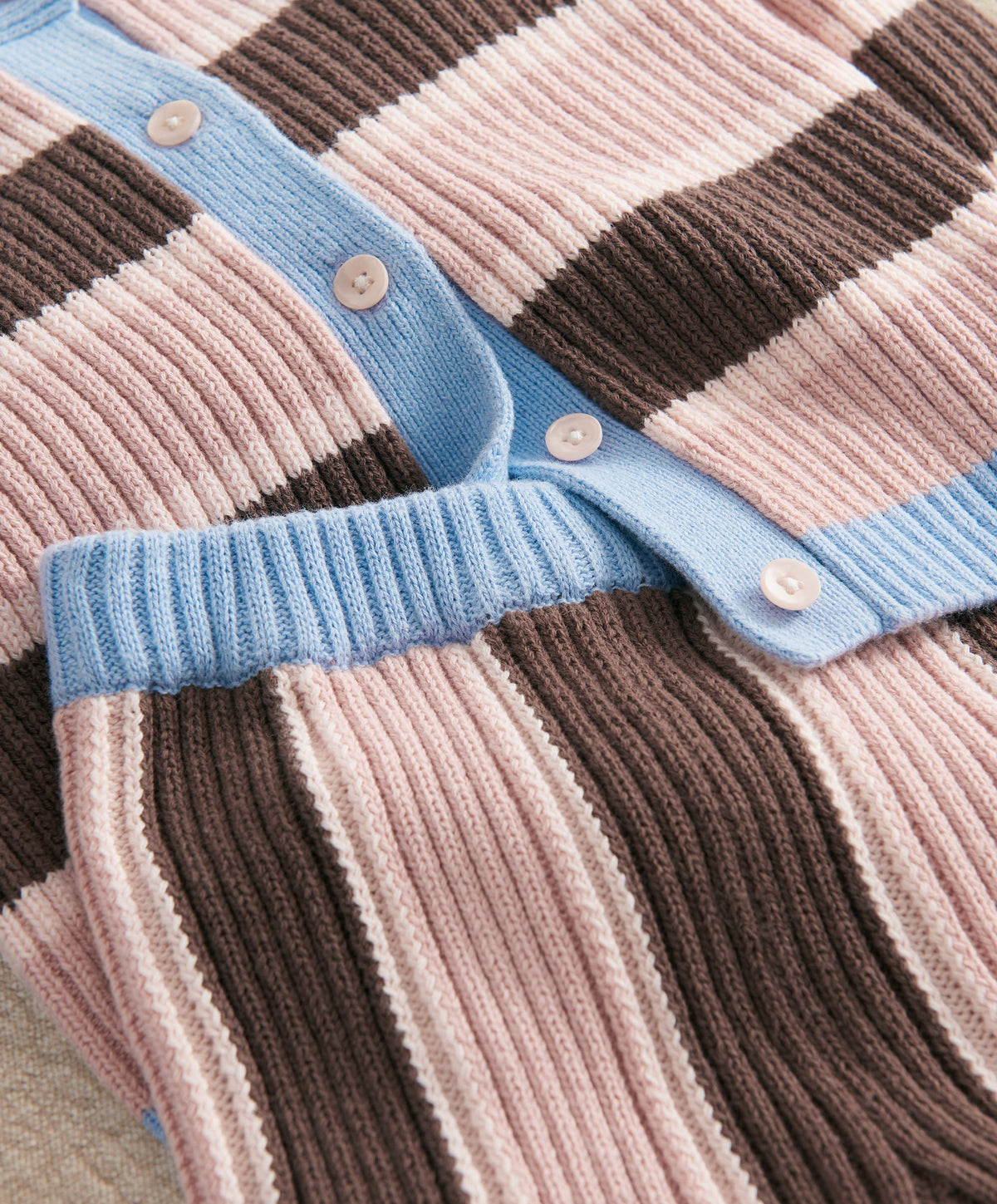 Stripe Cardigan & Knitted Wide Leg Trousers