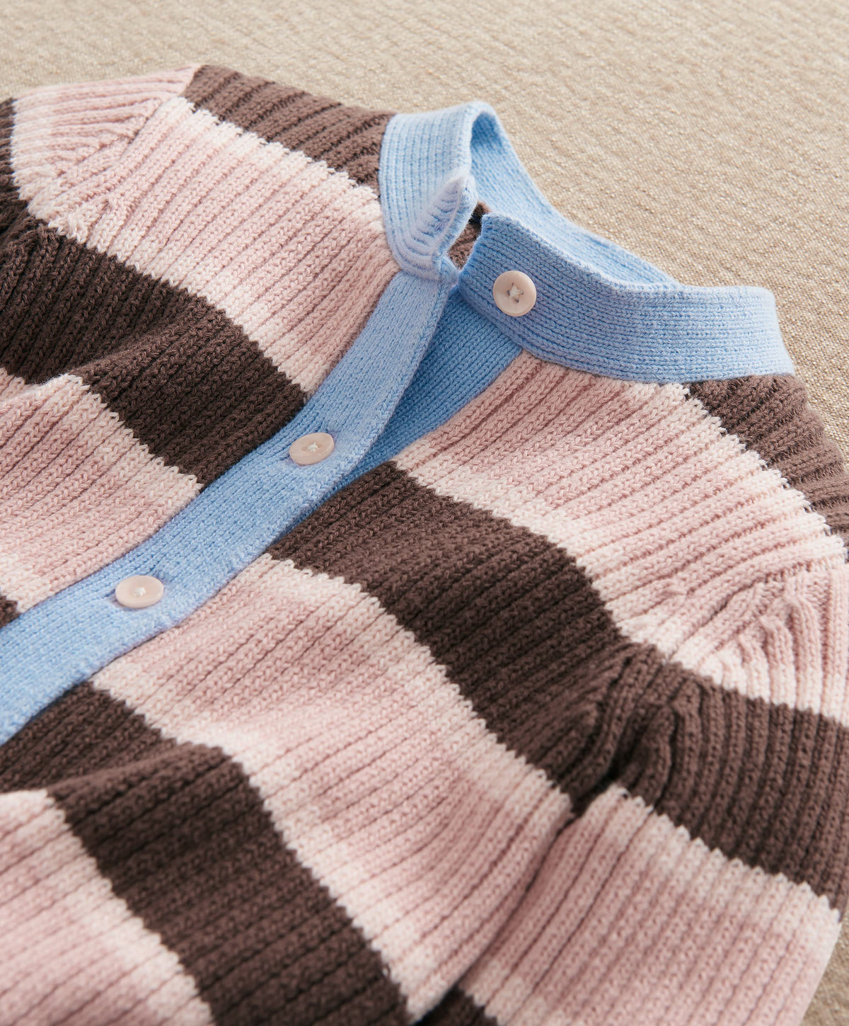 Stripe Cardigan & Knitted Wide Leg Trousers
