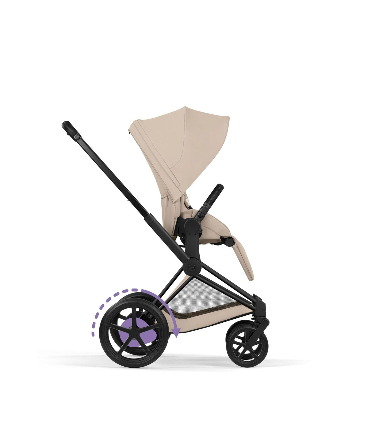 Cybex e-Priam Pushchair & Carrycot Bundle with Cybex Cloud T i-Size Rotating Baby Car Seat & Base - Cozy Beige