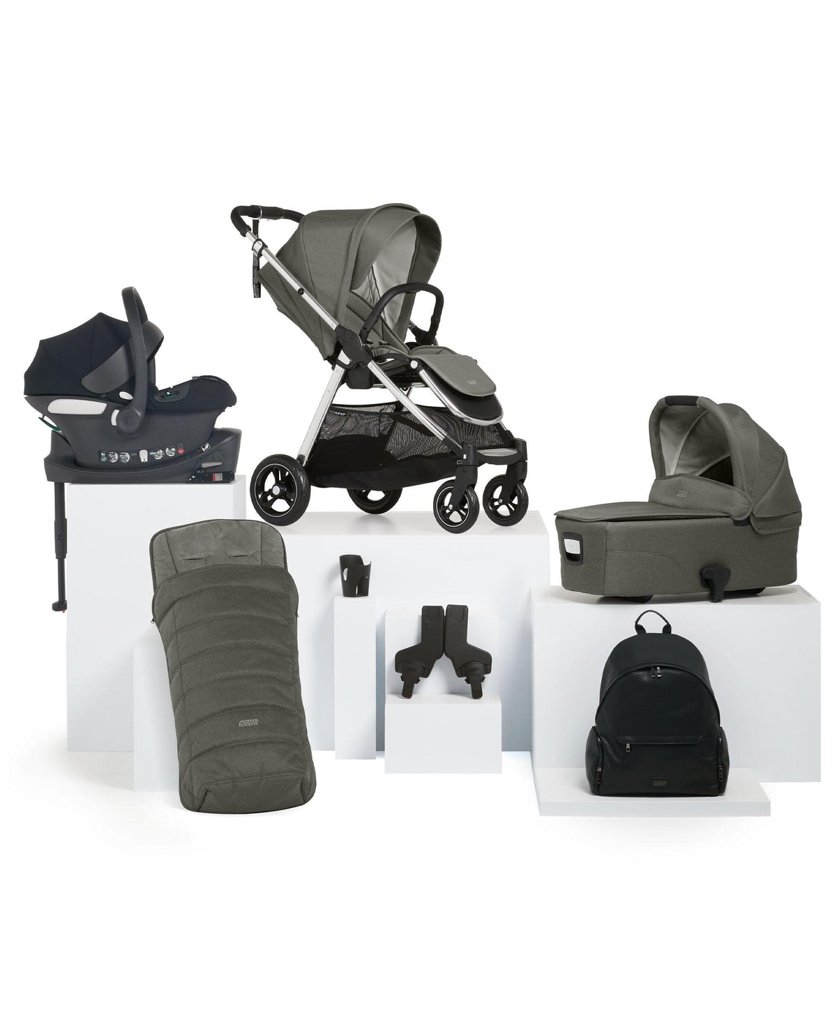 Flip XT³ Pushchair Bundle with Cybex Aton B2 Car Seat (7 Pieces) - Harbour Grey