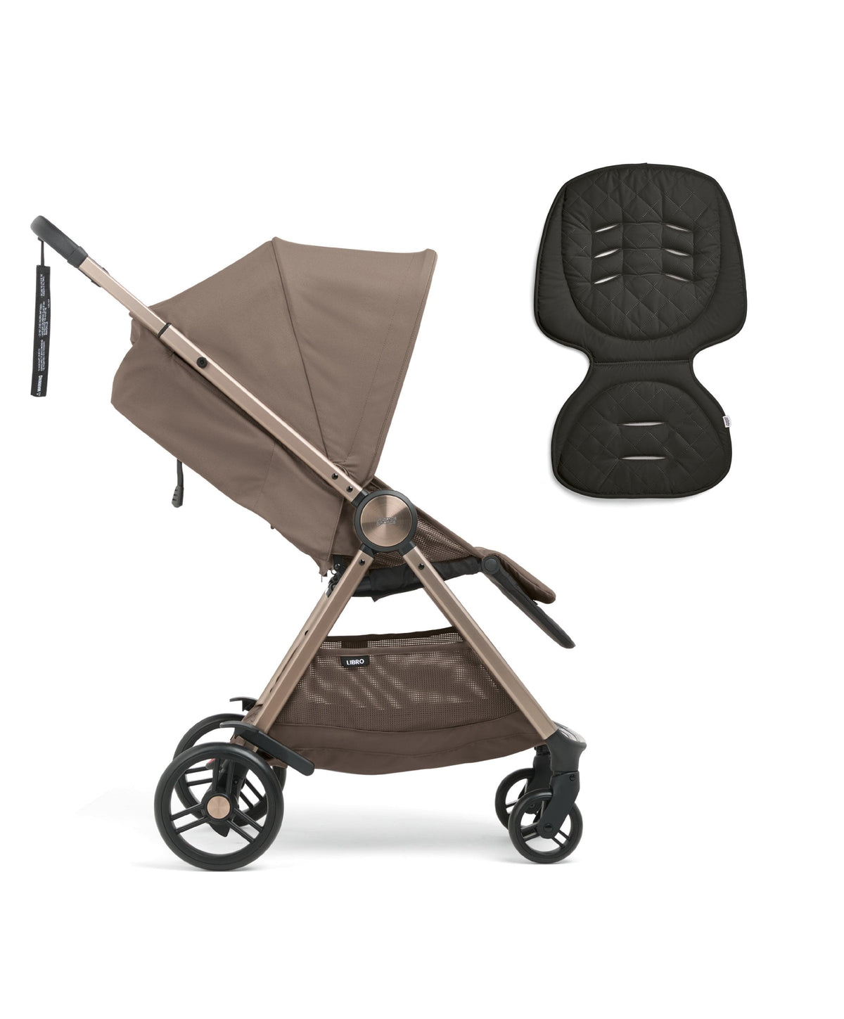 Libro Stroller Bundle with Quilted Memory Foam Liner (2 Piece)– Oyster/Graphite