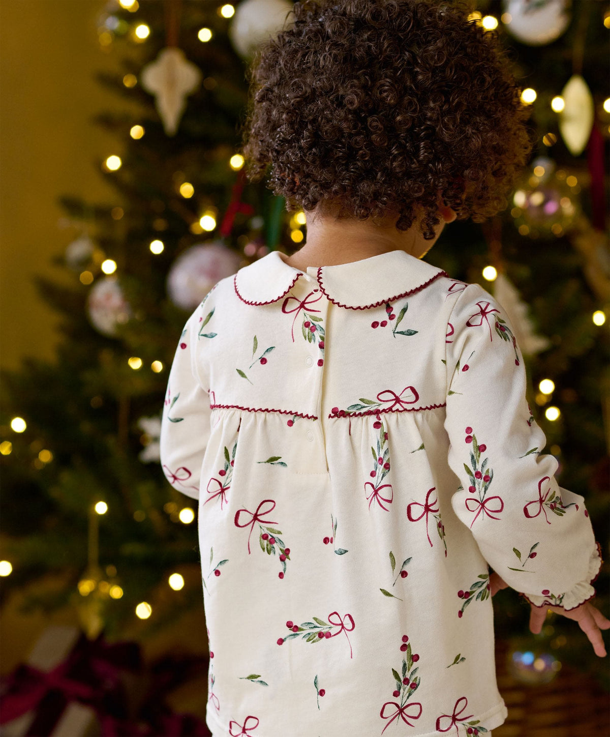 Christmas Berry Bow Print Pyjama Set