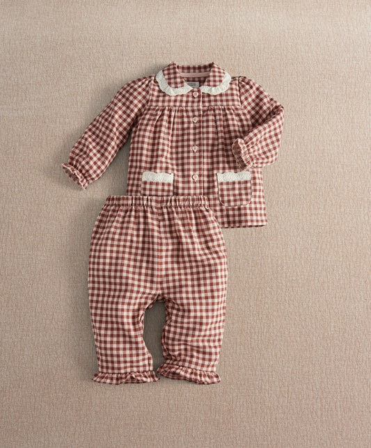 Collared Gingham Pyjama Set