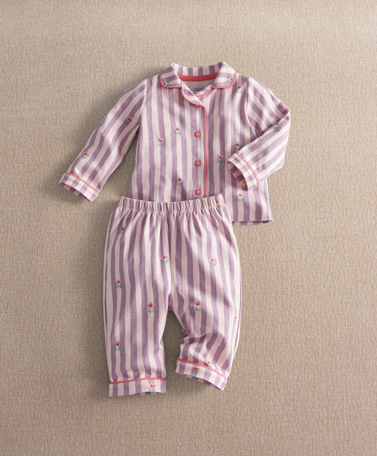 Floral Stripe Long Sleeve Pyjama Set