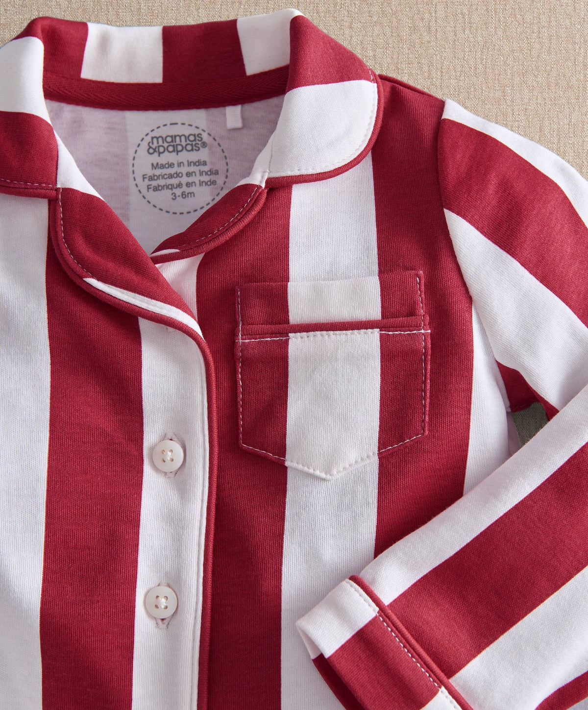 Red Stripe Jersey Pyjama Set
