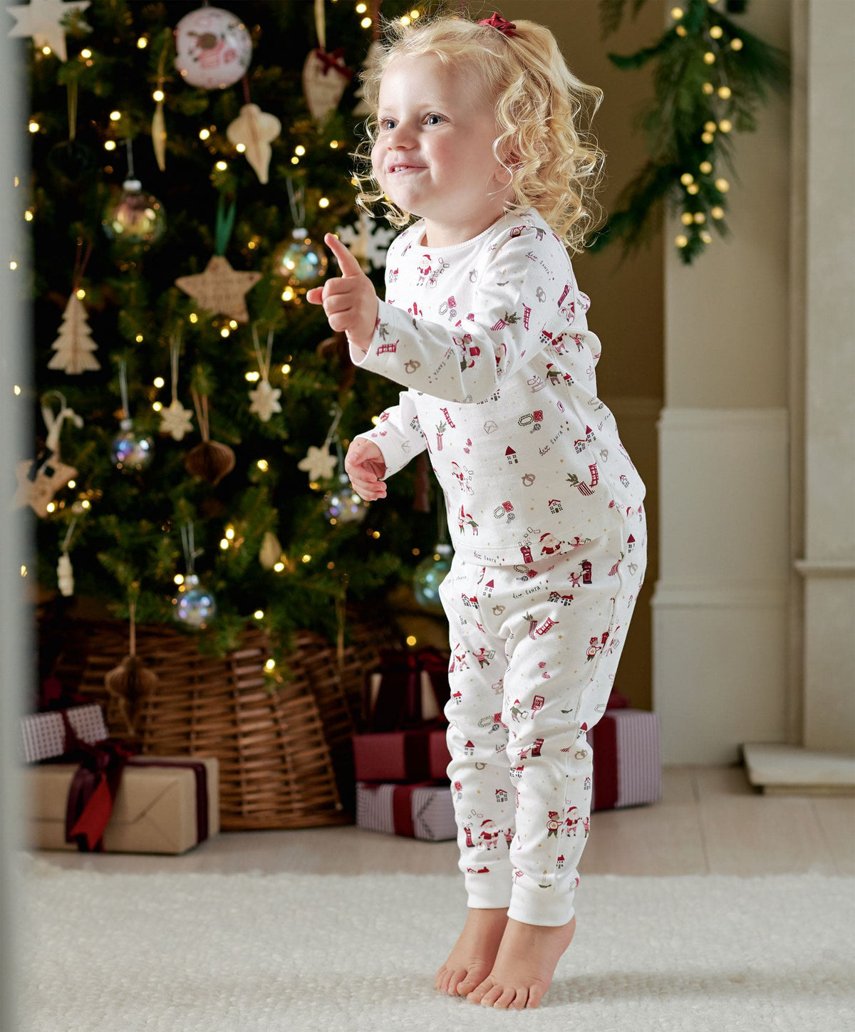 Santa Christmas Print Pyjamas