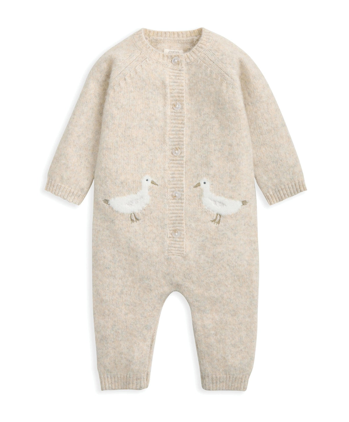 Duck Knitted Romper Oatmeal