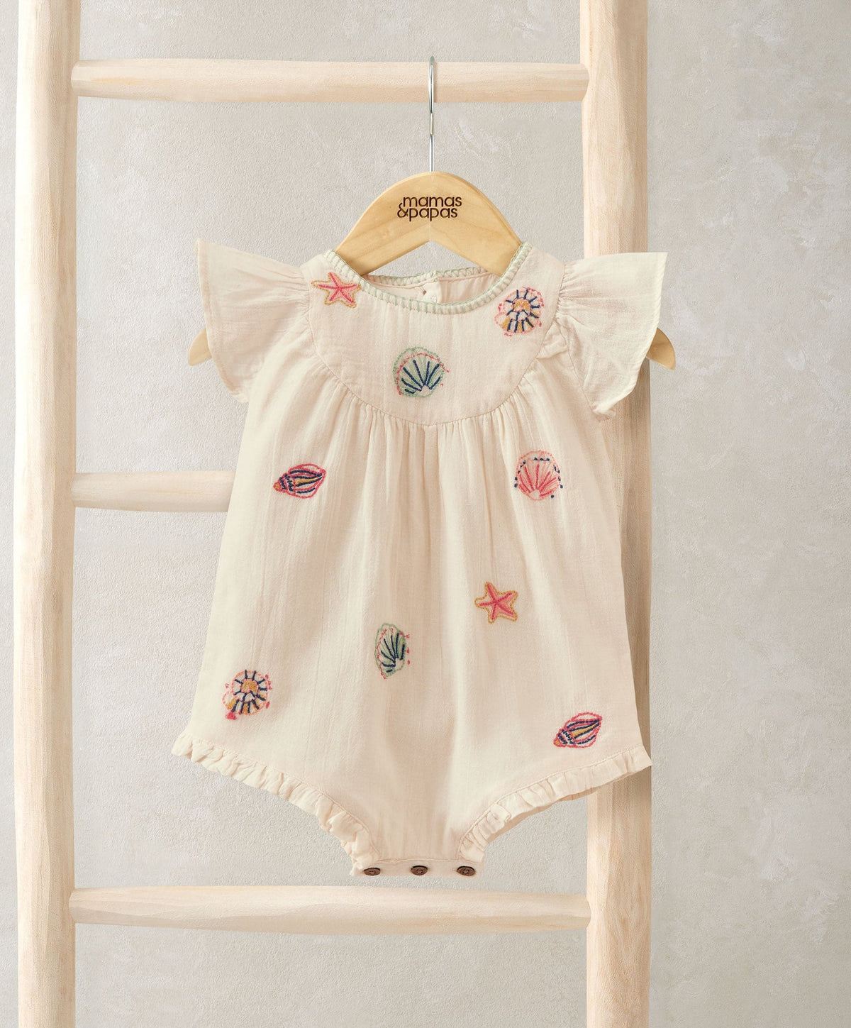 Pink Embroidered Romper