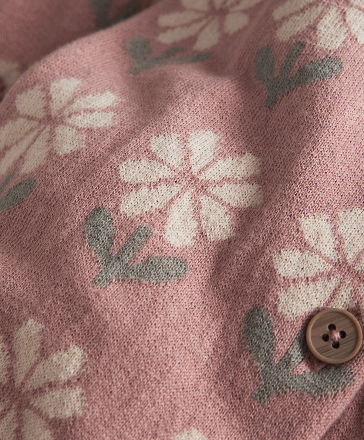 Pink Floral Knitted Romper