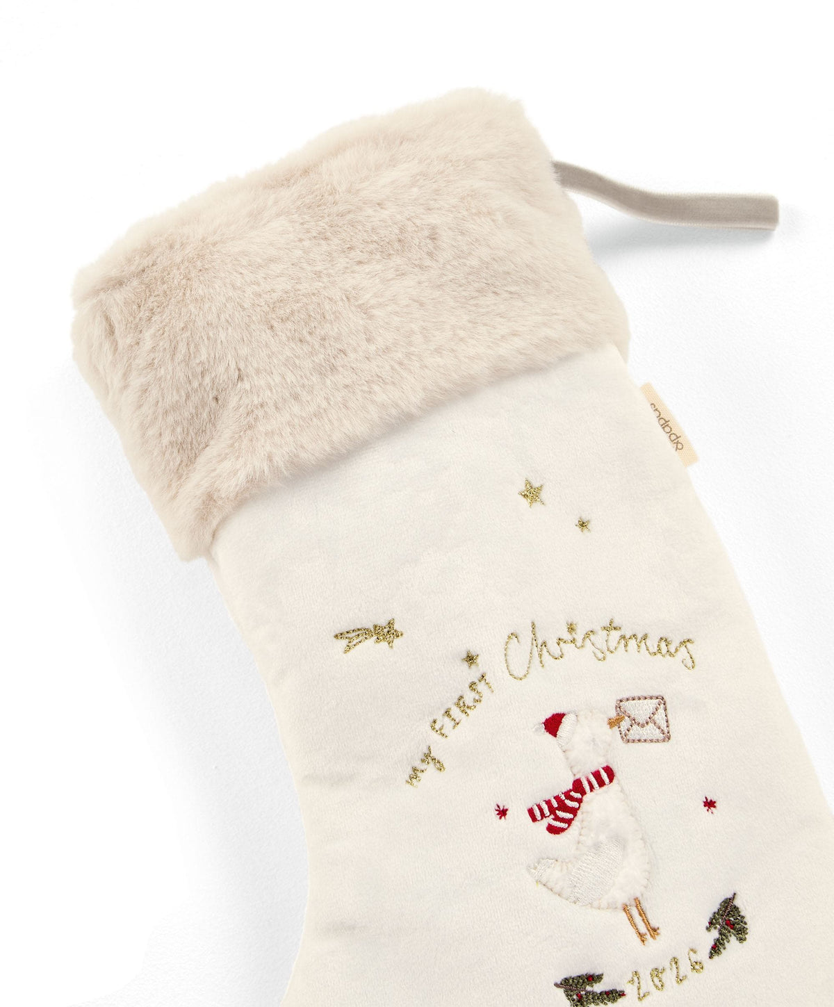Small Christmas Stocking - White