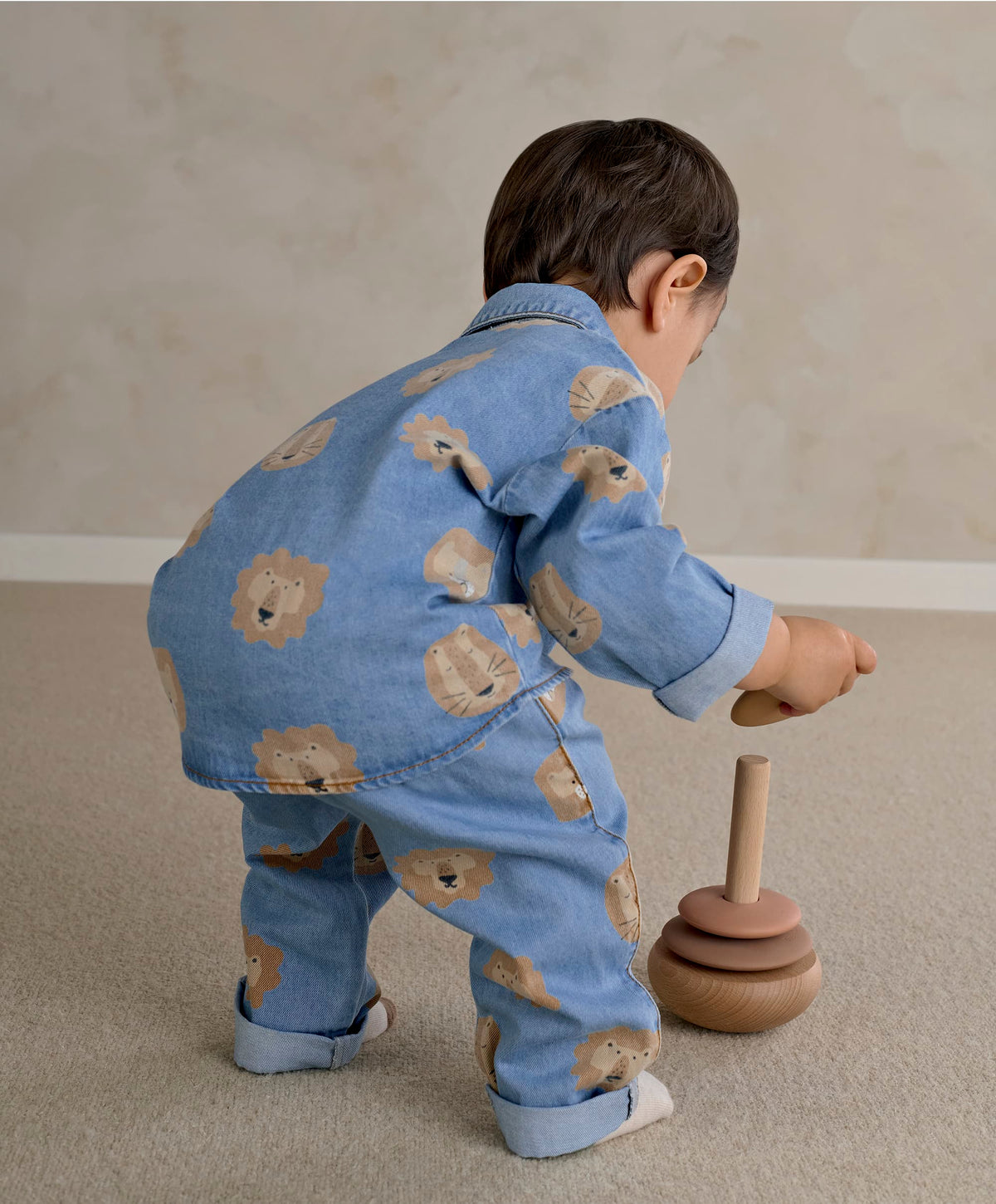 Lion Print Denim Shirt