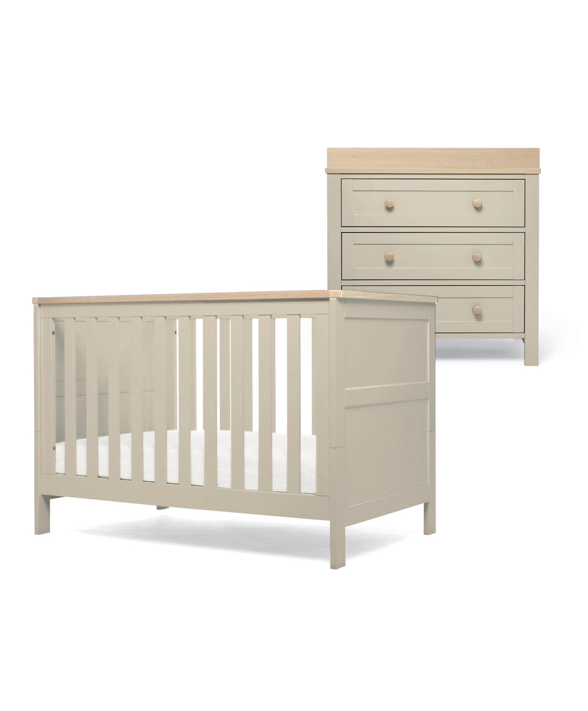 Wedmore Small Cotbed Set With Dresser Changer - Cashmere/Oak