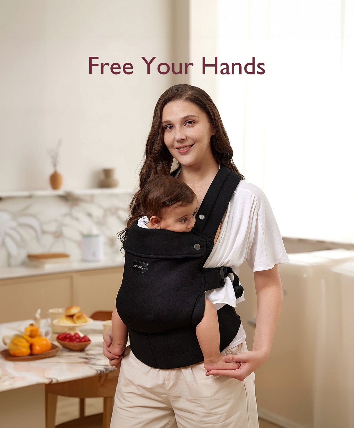 Momcozy Baby Carrier 3M+ Cotton - Black