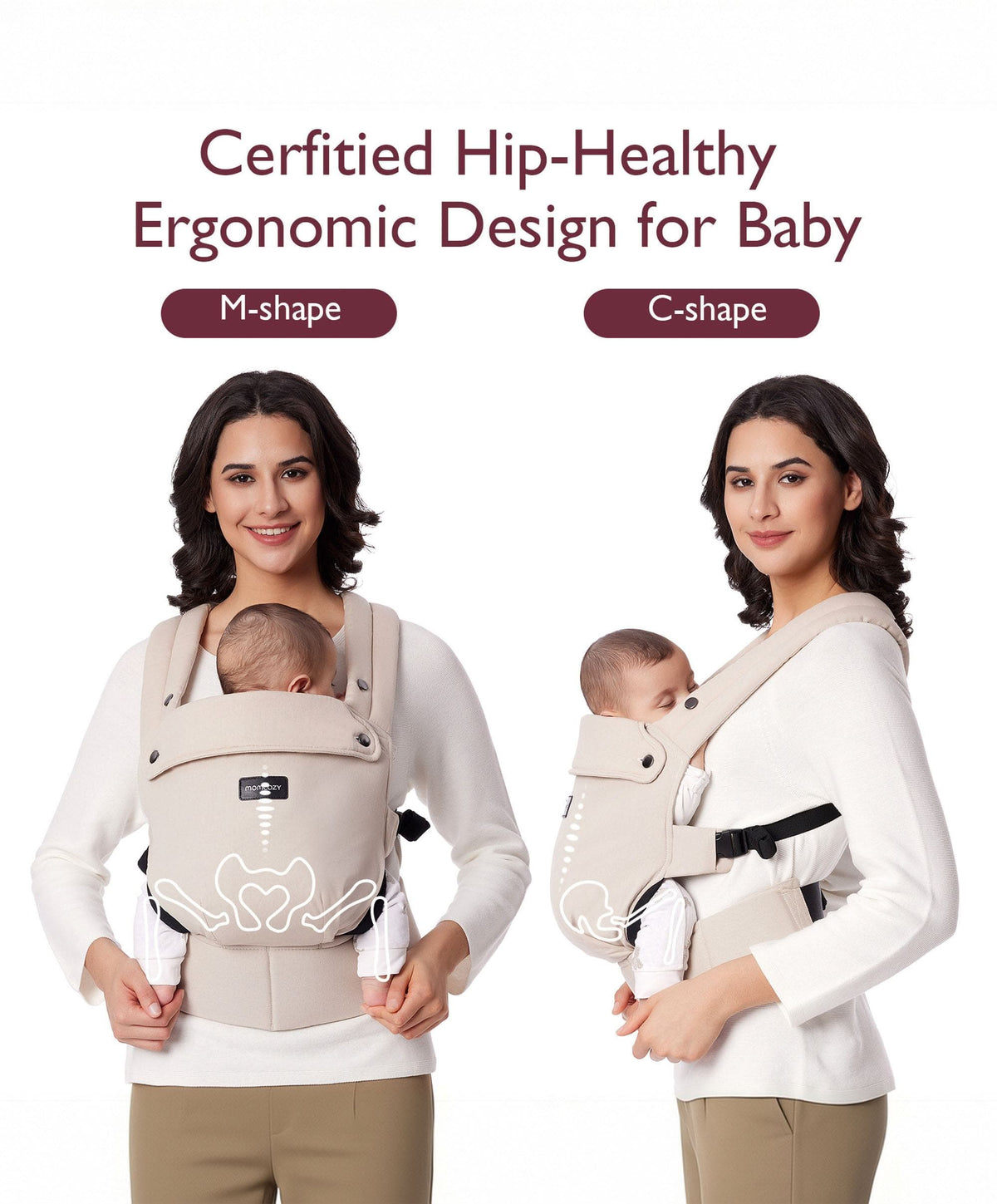 Momcozy Baby Carrier 3M+ Cotton - Khaki