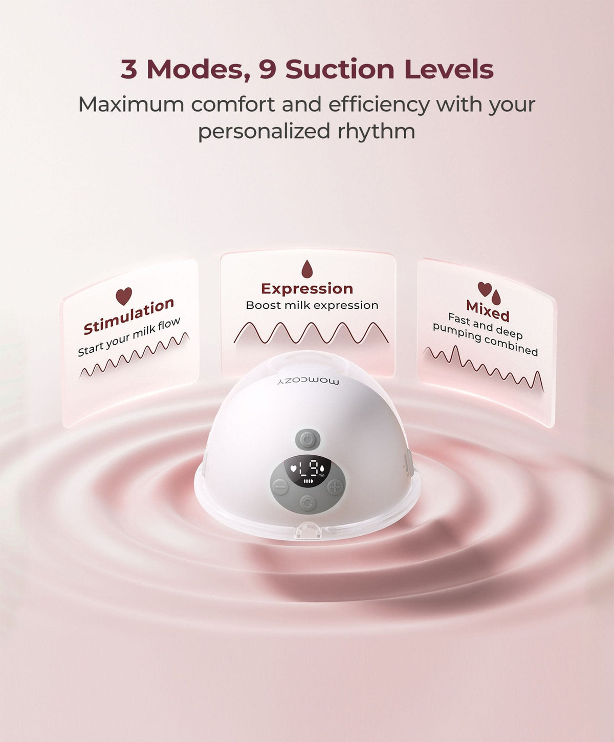 Momcozy M5 Smart Wearable Electric Single Breast Pump - Grey