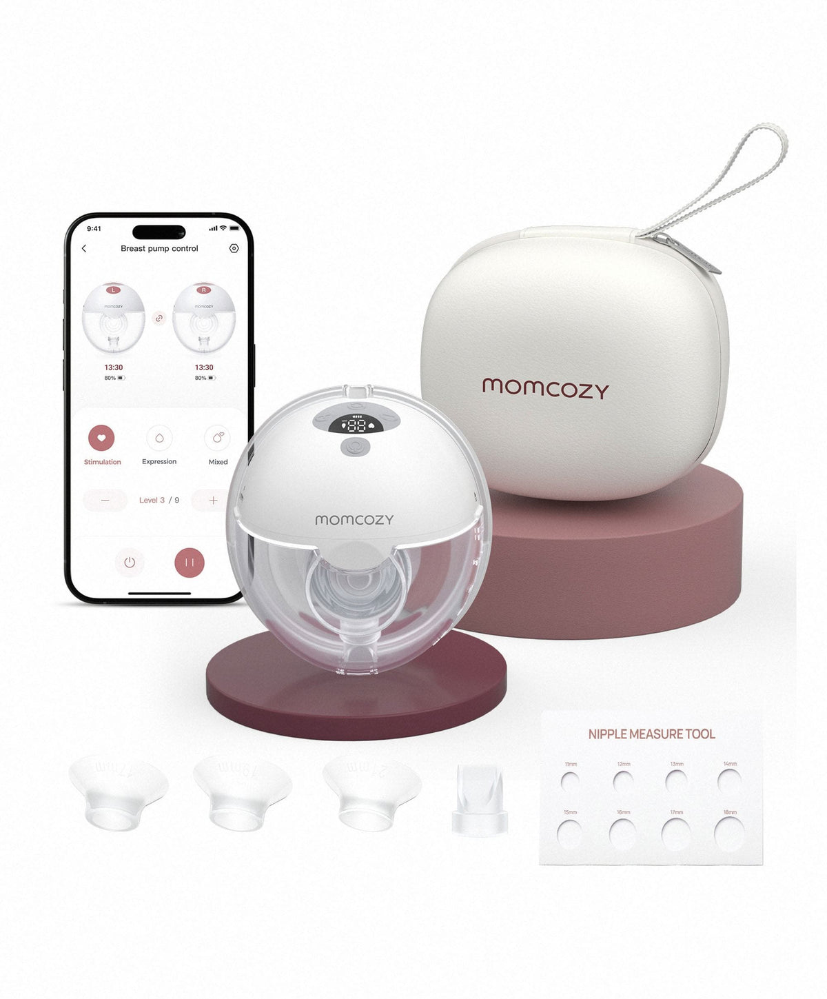 Momcozy M5 Smart Wearable Electric Single Breast Pump - Grey