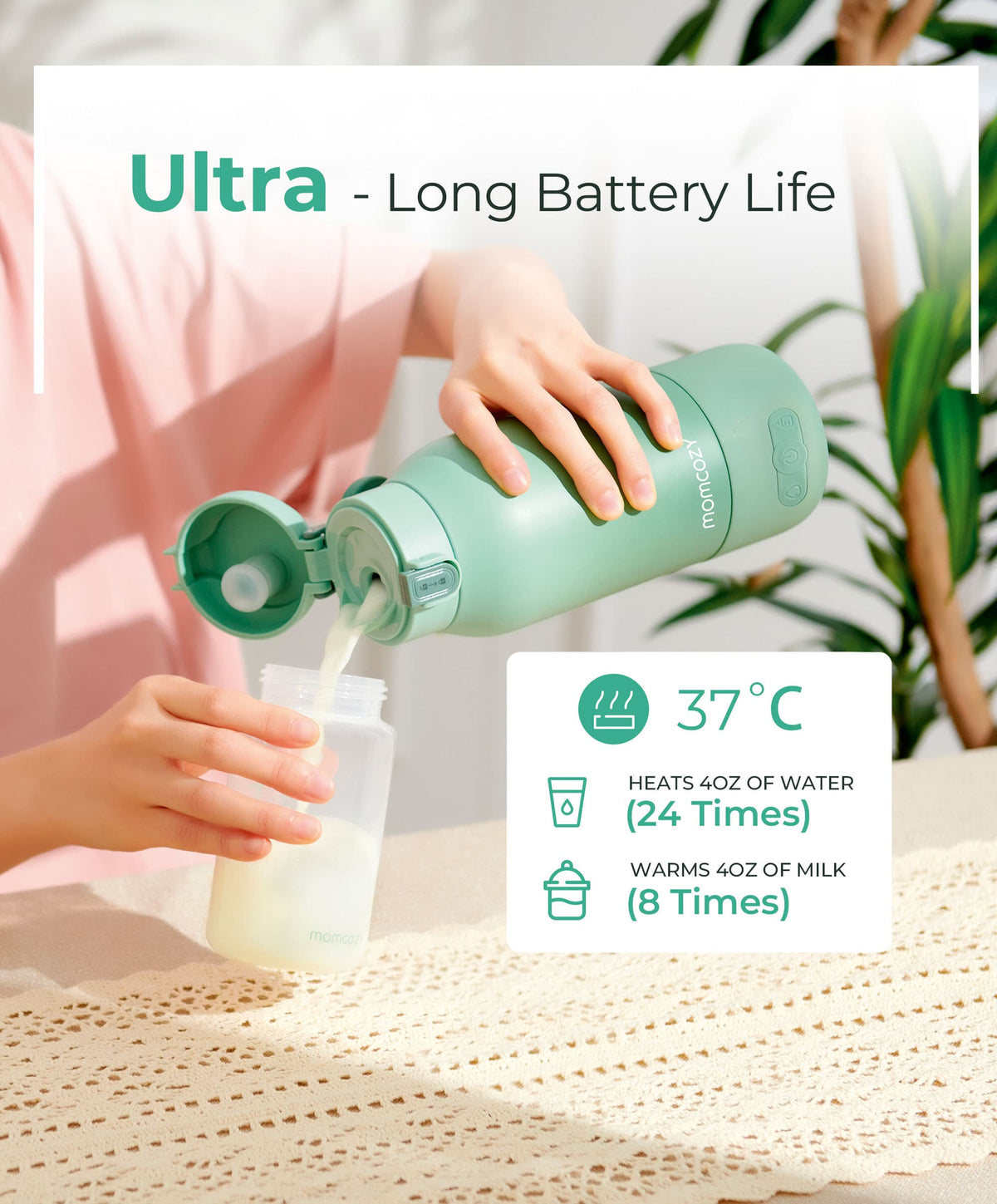 Momcozy Portable Milk Warmer for Travel - Green