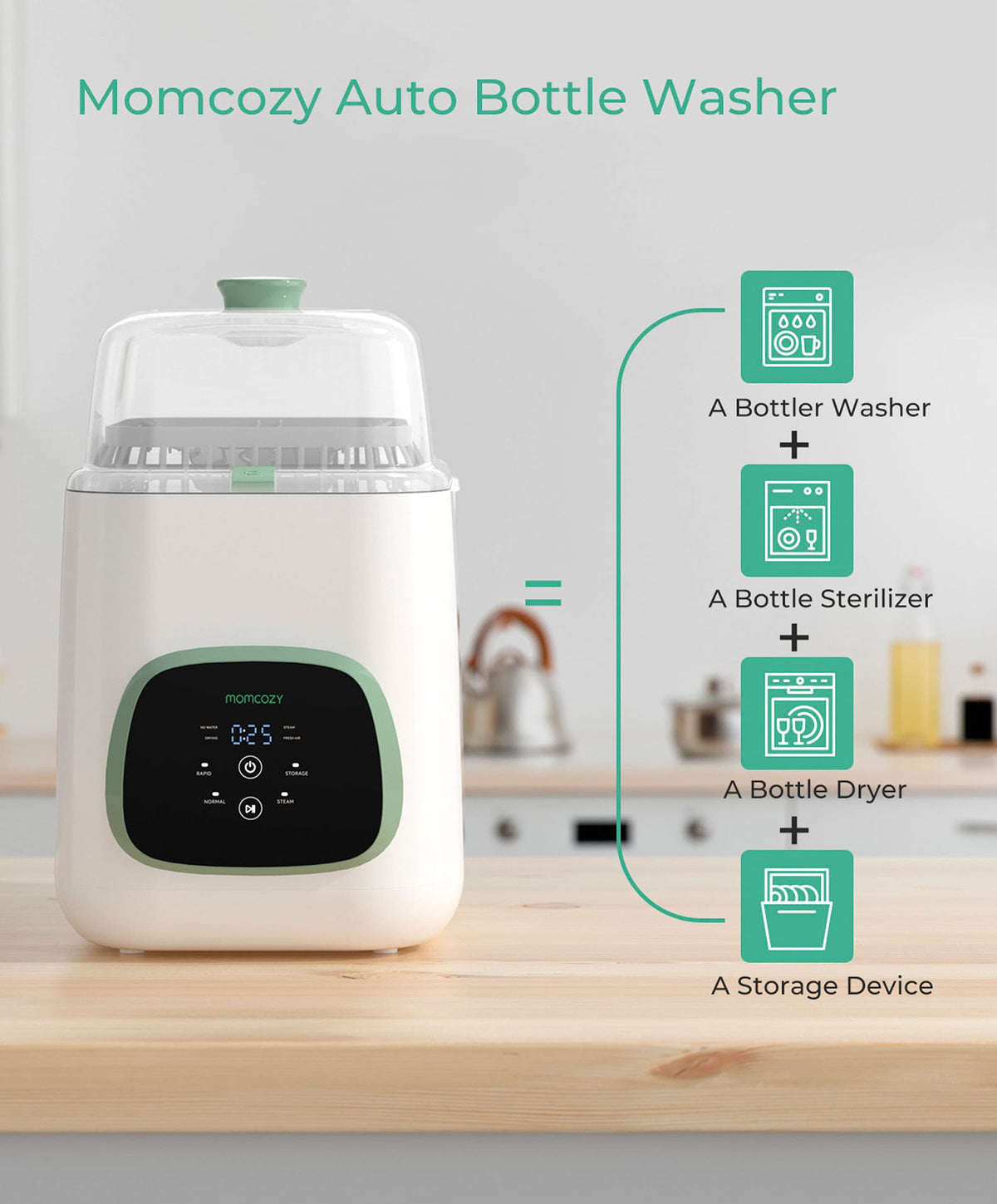 Momcozy KleanPal Pro Baby Bottle Washer - Sterilizer