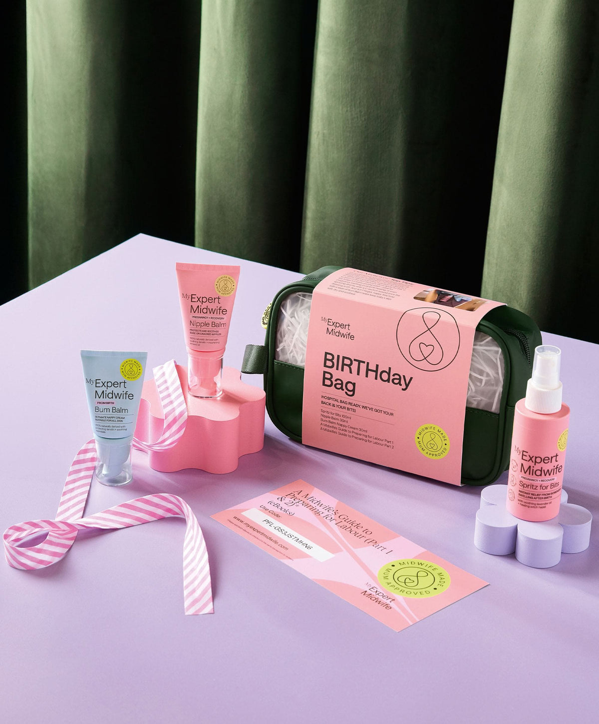 My Expert Midwife Birthday Bag - Pink/Green