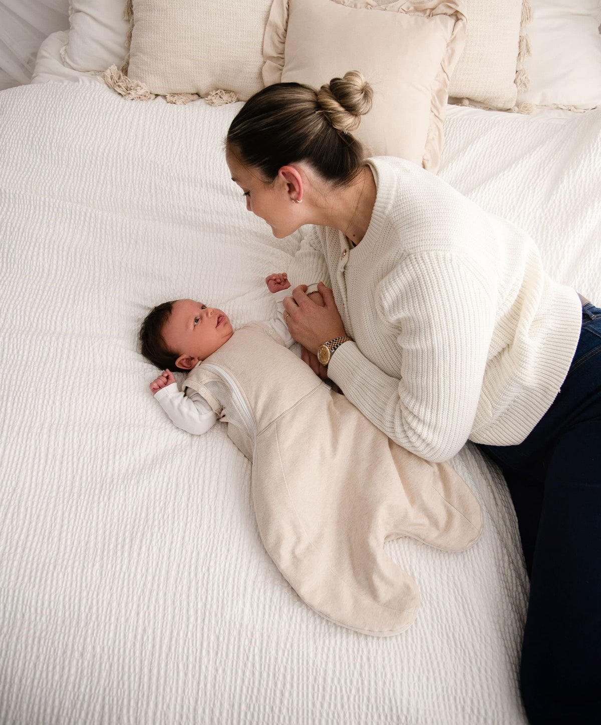 Purflo Swaddle to Sleep Bag 0-4 Months (2.5 Tog) - Sand