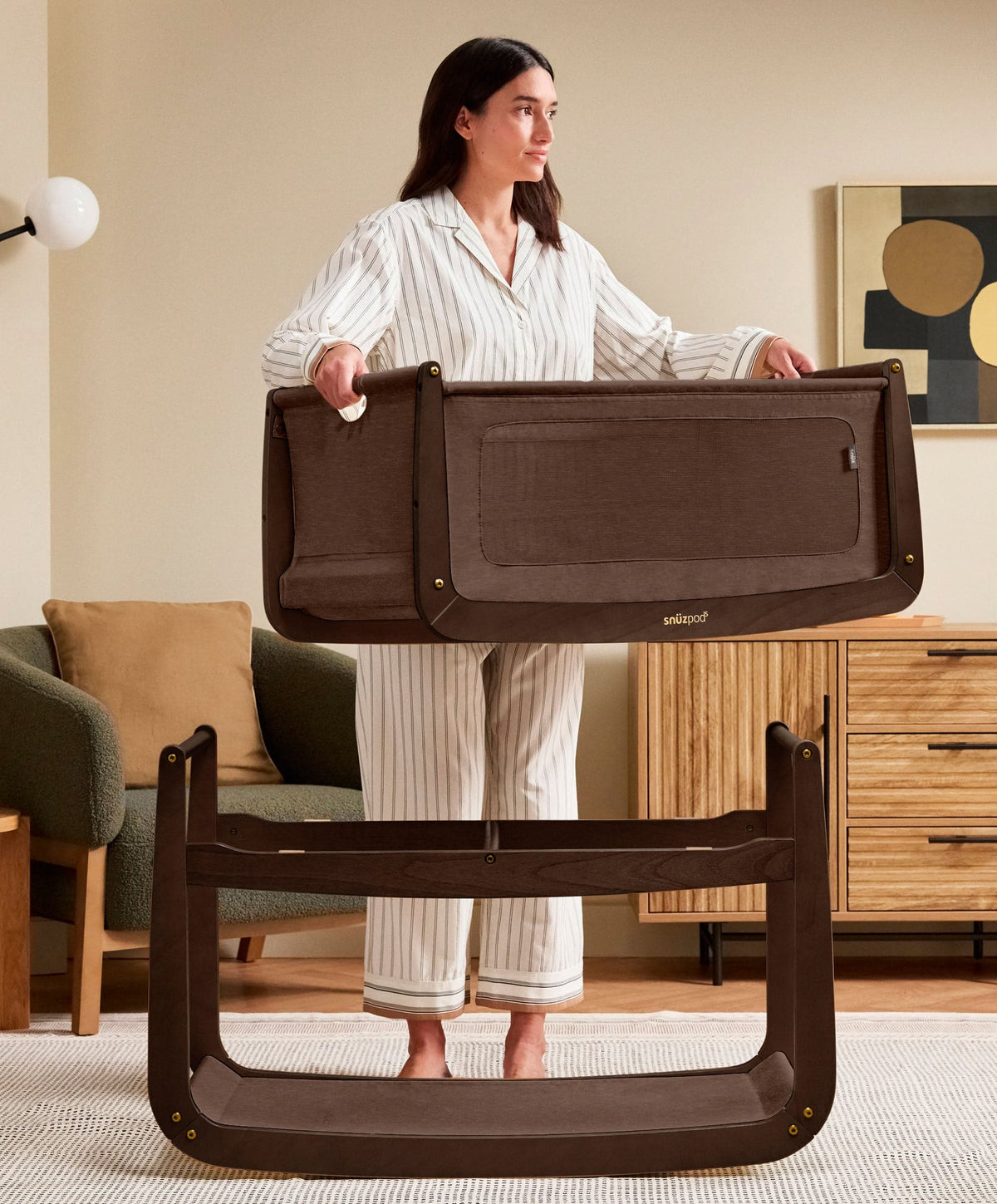 SnuzPod 5 Bedside Crib - Chocolate
