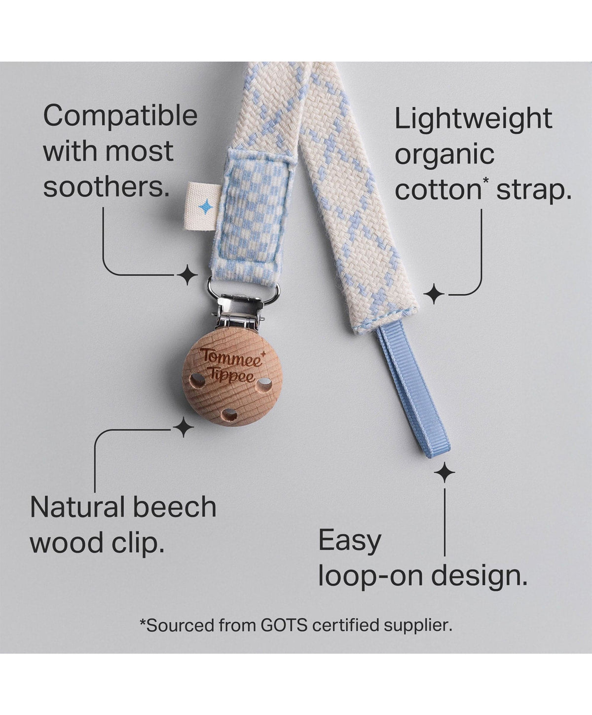 Tommee Tippee Soother Clip - Blue