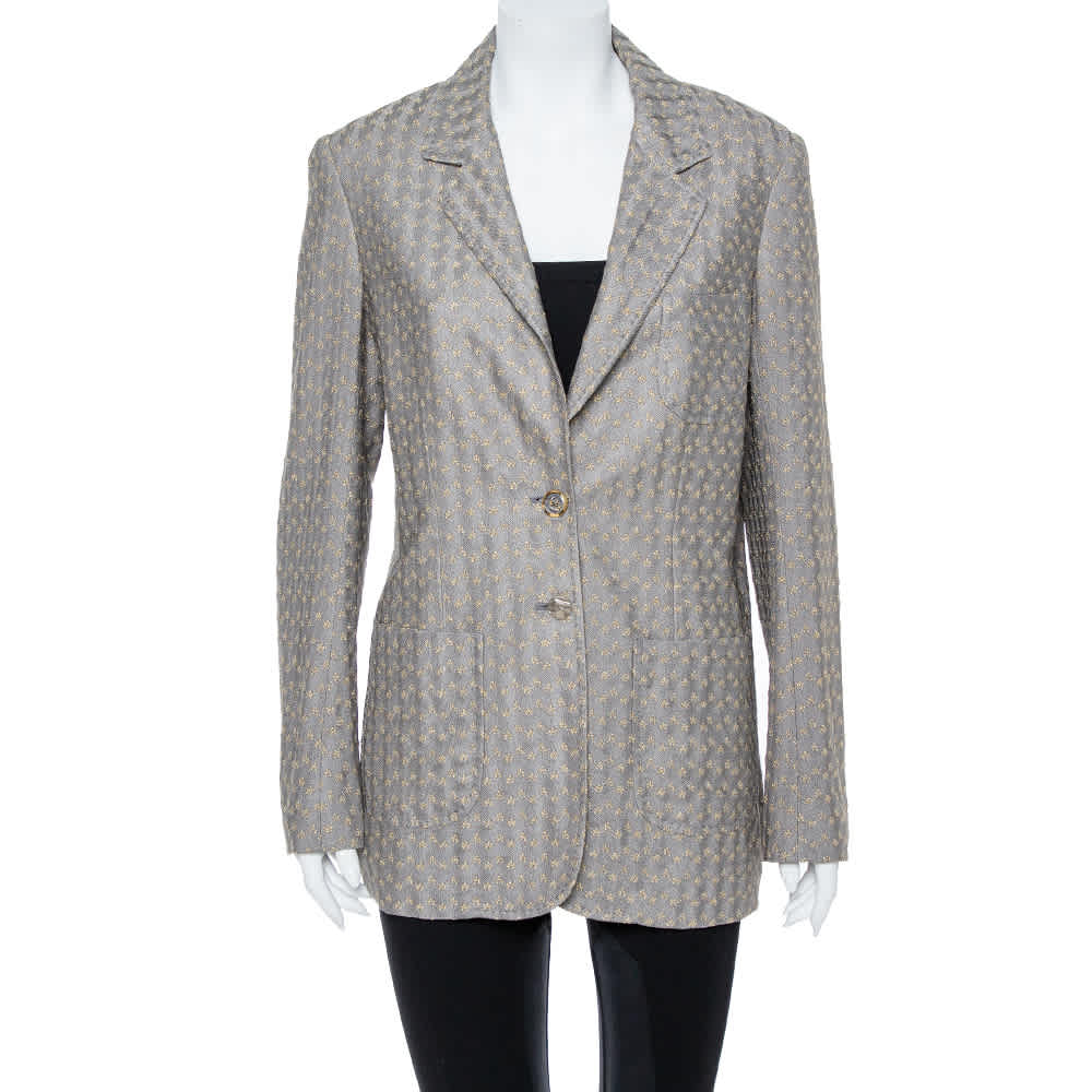 Missoni Gold & Grey Lurex Knit Blazer L