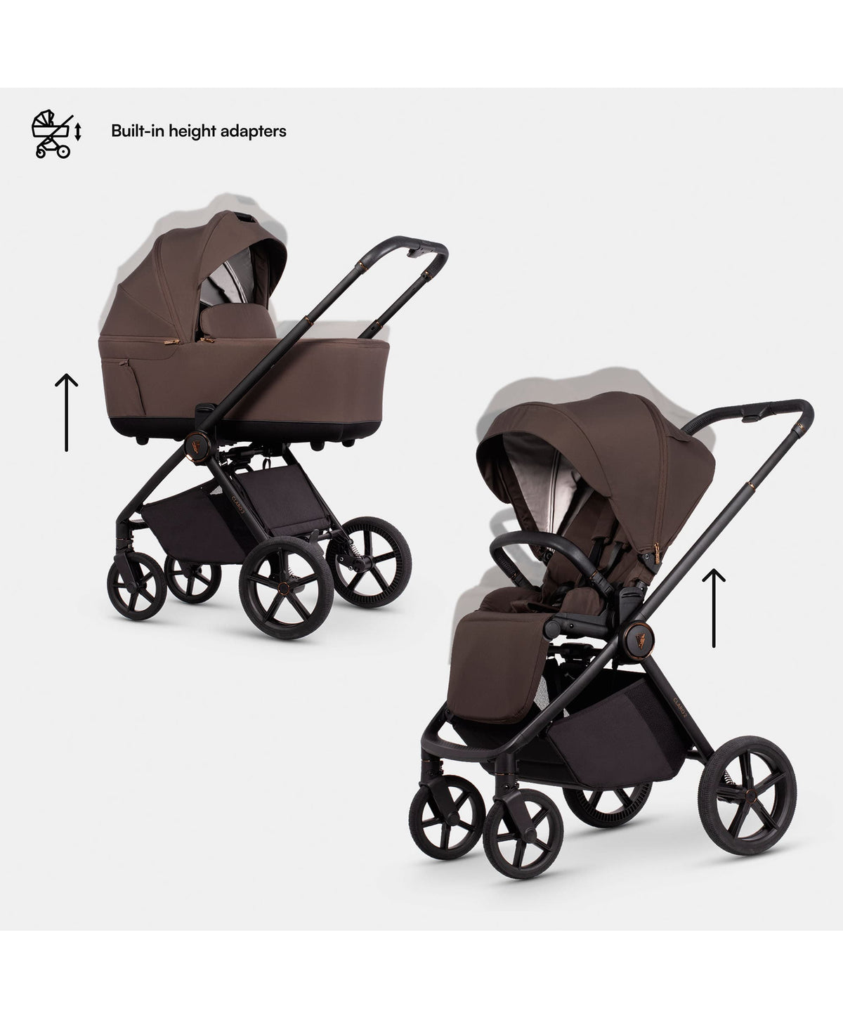 Venicci Claro2 4in1 Luxury Pushchair Bundle Tiago 2 Car Seat (10 pieces) - Chocolate