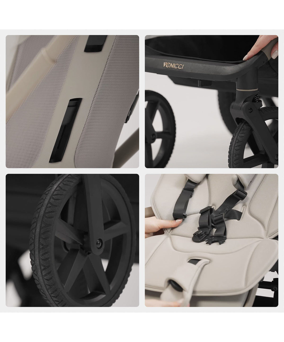 Venicci Upline3 2in1 Essential  Pushchair Bundle (11 Piece) - Sand