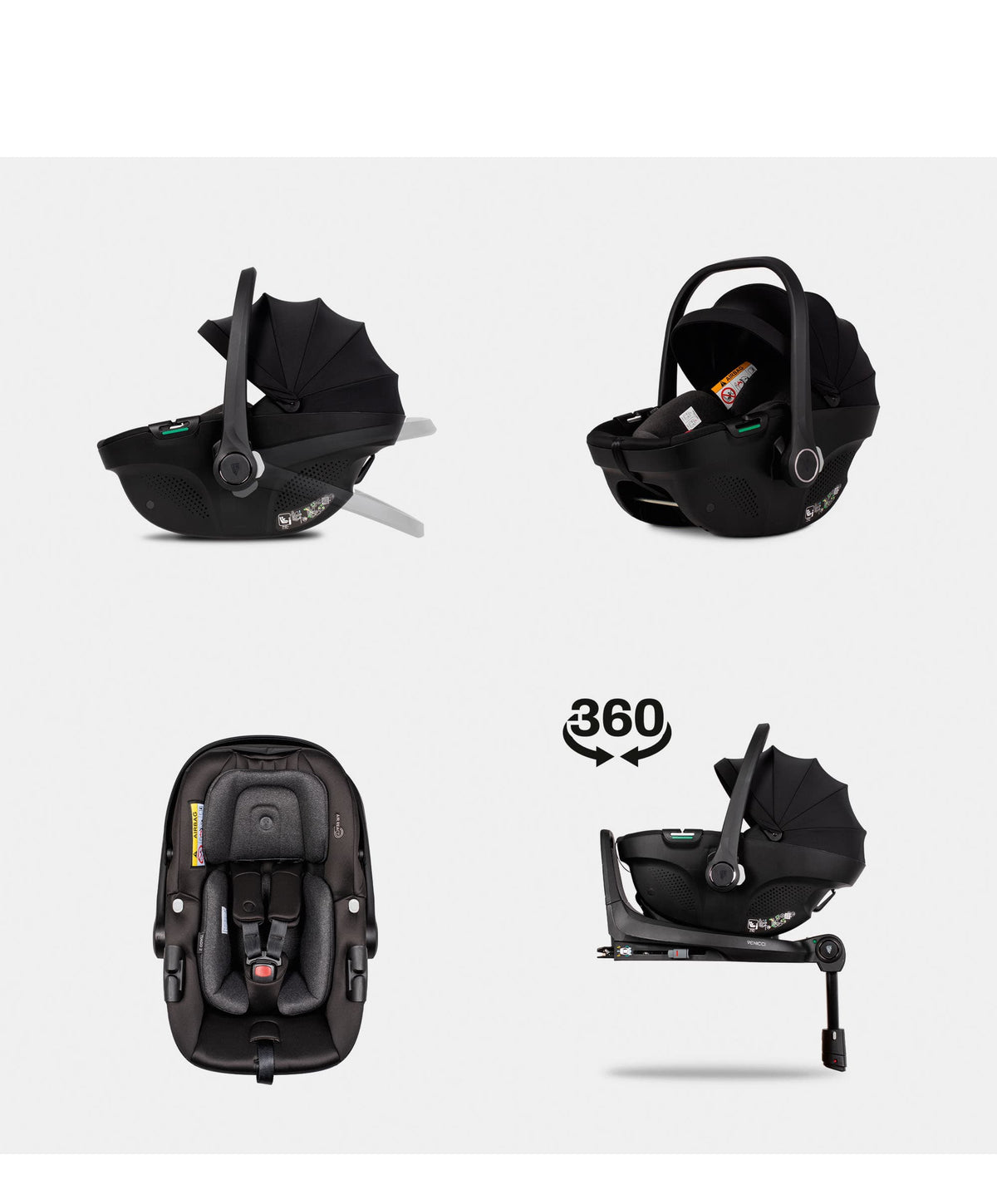 Venicci Upline3 4in1 Pushchair Bundle With Tiago 2 Car Seat (13 Pieces) - Onyx